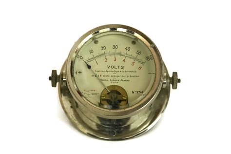 French Voltmeter by Brion and Leroux. Antique Electrical Instrument. Electronic accessory ...