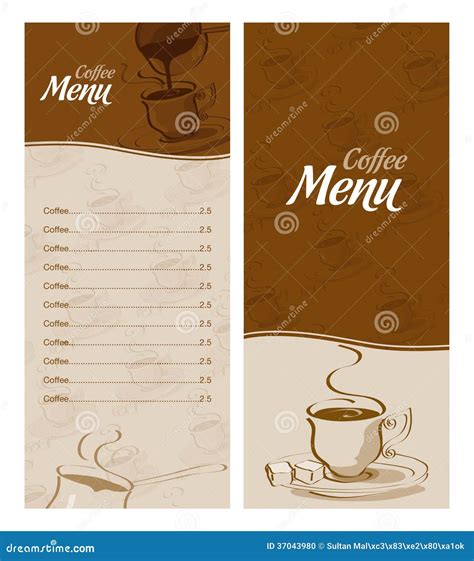 Coffee Menu Card For Different Types Of Coffee Stock Photo - Image: 37043980