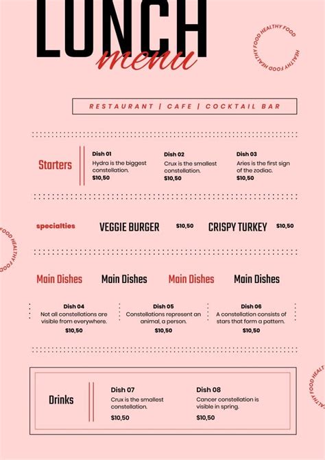 Customize and download this Minimalist Lunch Menu template