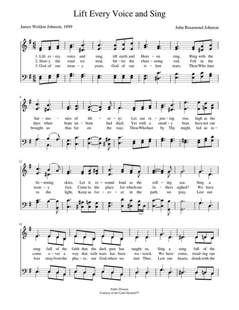 Lift every voice and sing - John R. Johnson Sheet music for Piano ...