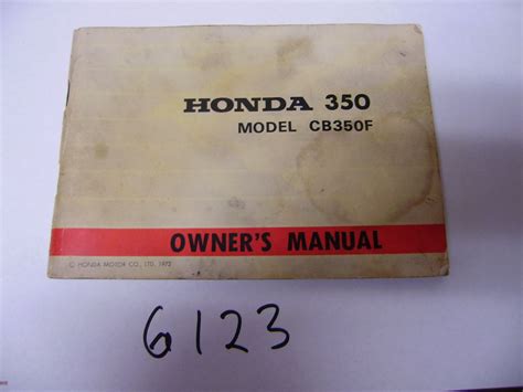 Honda CB350F Manual sku 6123 – ClassicJapaneseMotorcycles