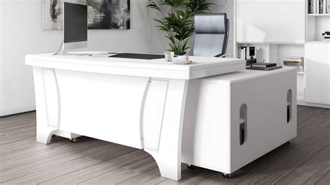 Contemporary White Home Office Desk - img-Baback