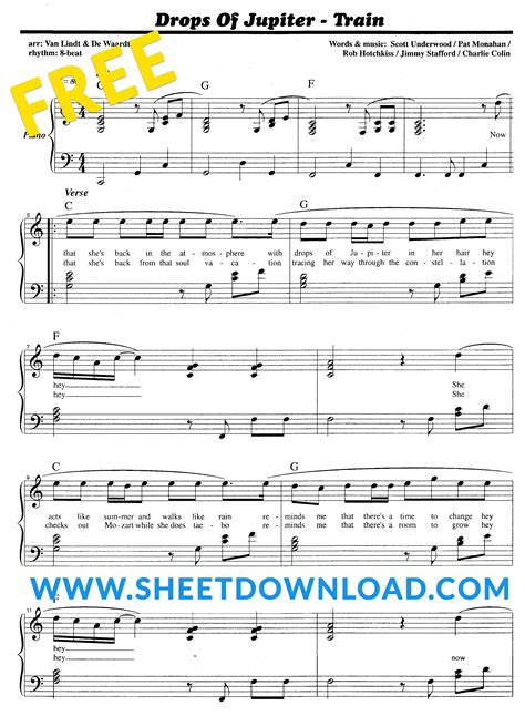 38+ Drops of jupiter guitar sheet music ideas · Music Note Download