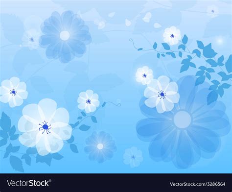 Blue floral background flower Royalty Free Vector Image