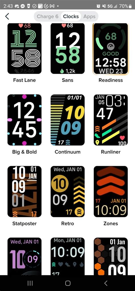 Charge 6 Clock Faces : r/fitbit