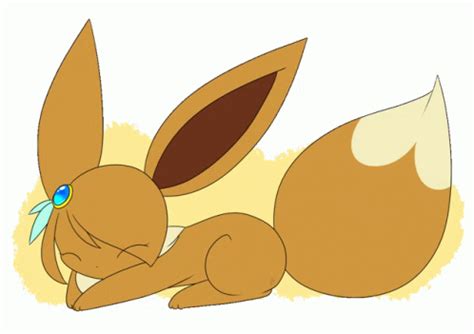 Eevee Sleeping Sticker - Eevee Eve Sleeping - Discover & Share GIFs