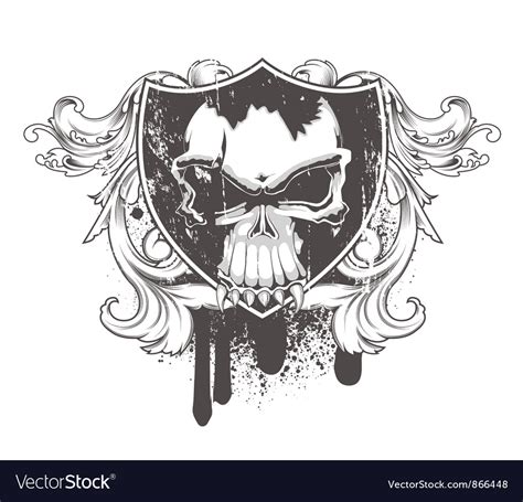 Skull with floral Royalty Free Vector Image - VectorStock