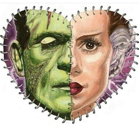 Frankenstein & his Bride | Frankenstein art, Horror art, Bride of ...