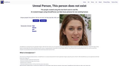 Face generator - Unreal Person - Medium