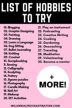 Are you bored? Here is a list of hobbies to try. There are hobbies that ...