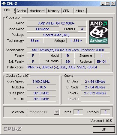 AMD Athlon64 X2 4000+ Socket AM2 CPU overclocking