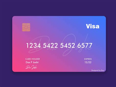 Visa Credit Card Design by Dx Joshi on Dribbble