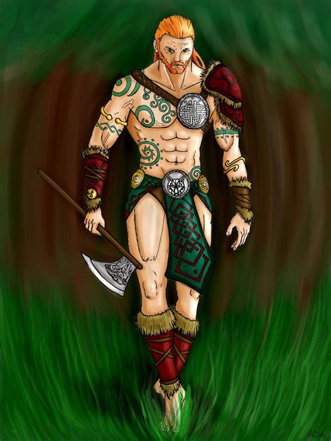 Celtic Fantasy Art | Celtic Warrior with colors by Darksigfried on ...