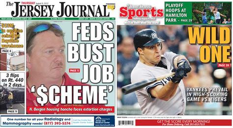 Jersey Journal front and back page news: Thursday, August 9, 2012 - nj.com