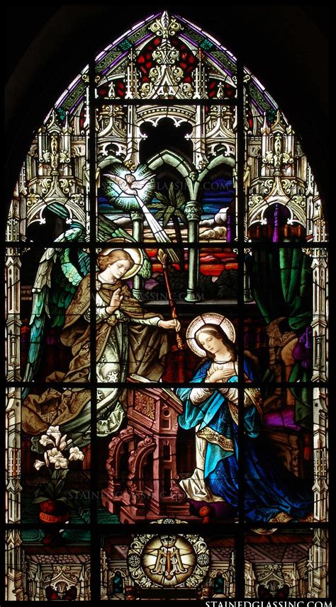 "The Arched Annunciation" Religious Stained Glass Window