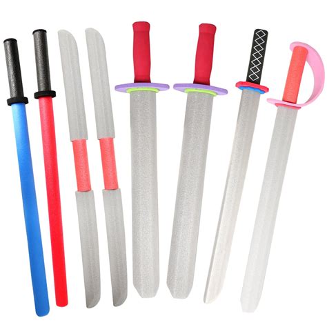 Buy Rainbow Yuango Pack of 8 30 Assorted Eva Foam Swords Set Warrior Weapons Toy Pretend Playset ...