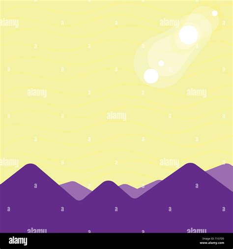 View of Colorful Mountains and Hills with Lunar and Solar Eclipse Happening Business concept ...