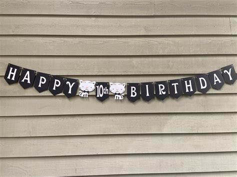 Cat Birthday Banner Kitty Birthday Cat Birthday Decor - Etsy