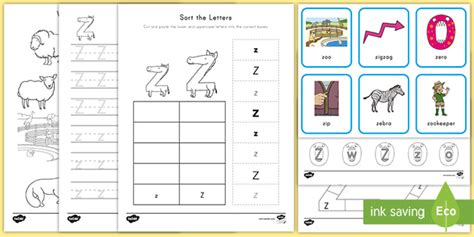 Letter Z Worksheet and Activity Pack - Alphabet - ELA