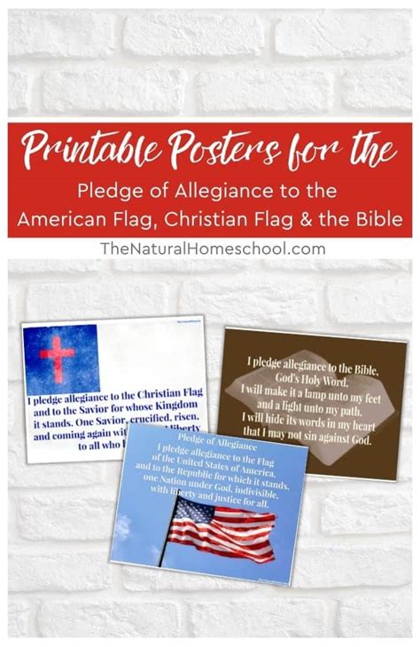 The Best Printables for the Pledge of Allegiance to the American Flag, Christian Flag and Bible