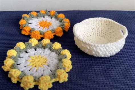 Bloom in Style: Crochet Flower Coasters and Basket Tutorial