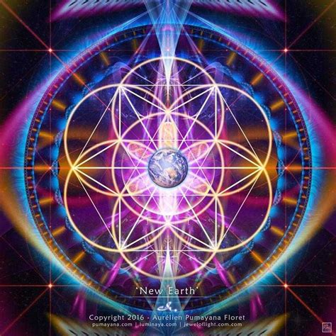 New Earth Sacred Geometry Mandala Poster Art Print Flower of Life ...