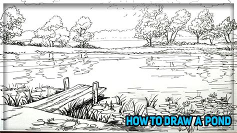 How to Draw a Pond | Landscape Drawing. - YouTube