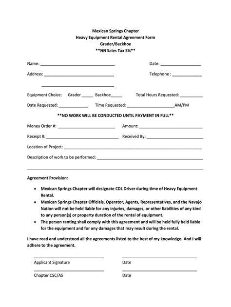 Heavy Rental Agreement - Fill Online, Printable, Fillable, Blank ...