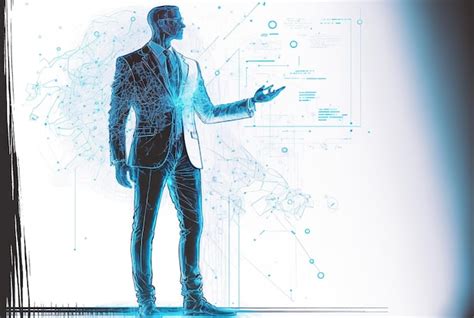 Premium AI Image | Generative ai illustration of elegant businessman using futuristic hologram ...