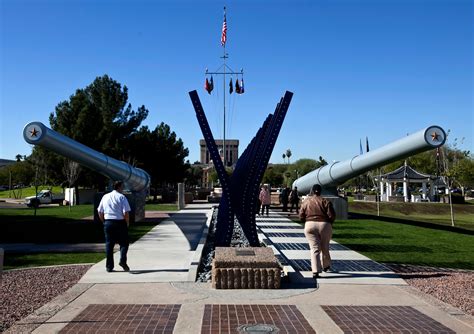 Wesley Bolin Memorial Plaza, Phoenix, Arizona. On the right, a 14 inch ...