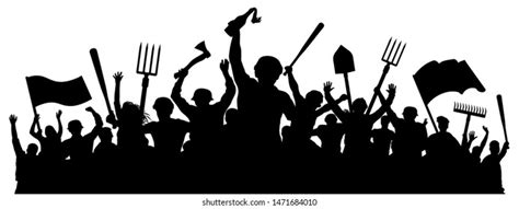 Angry Crowd People Mass Riots Protest 库存矢量图（免版税）1471684010 | Shutterstock