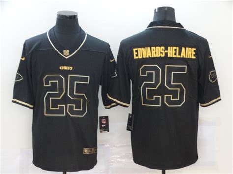 Kansas City Chiefs #25 Clyde Edwards-Helaire 2020 Black Gold Vapor ...