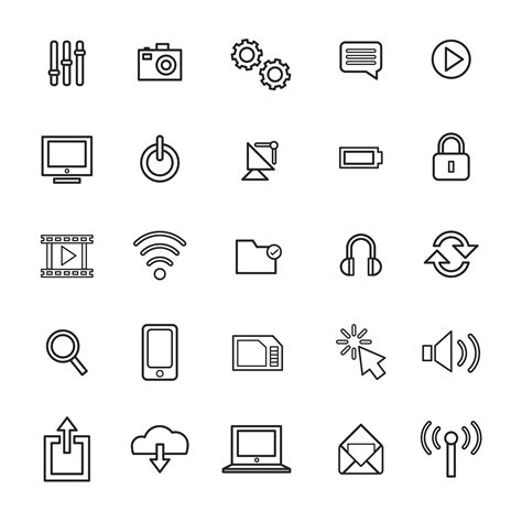 Illustration of technology icons set - Download Free Vectors, Clipart Graphics & Vector Art