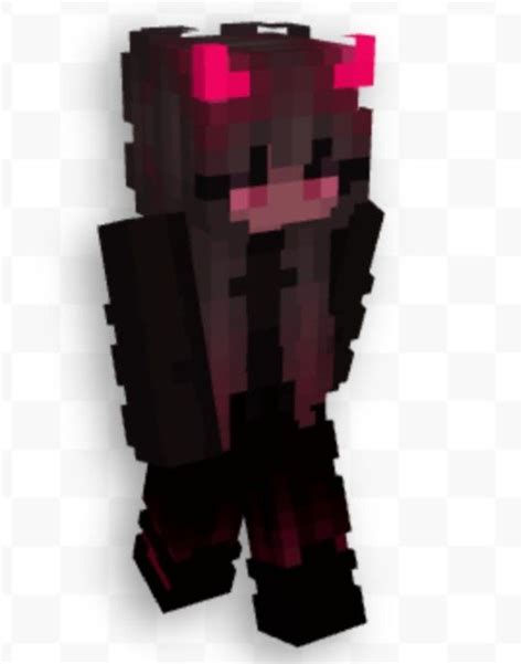 Minecraft Skin: Demon Girl with Pink Eyes