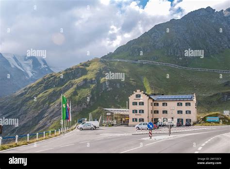 The image is of the Austrian Alpine Club OeAV Sektion Klagenfurt owned Glockner Haus in the ...