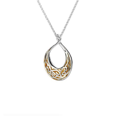 Silver and 22K Gold Window to the Soul Teardrop Necklace - Angel Haven Specialty Jewelers