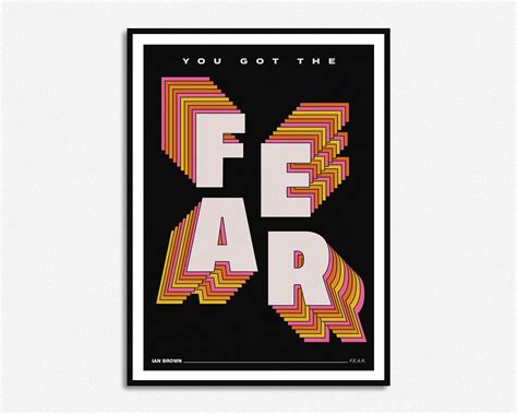 Ian Brown F.E.A.R Lyrics Print Music Print Stone Roses | Etsy