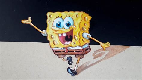 3D SPONGEBOB SQUAREPANTS? DRAWING ILLUSION - YouTube