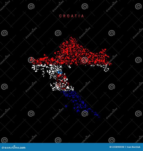 Croatia Flag Map, Chaotic Particles Pattern in the Croatian Flag Colors ...