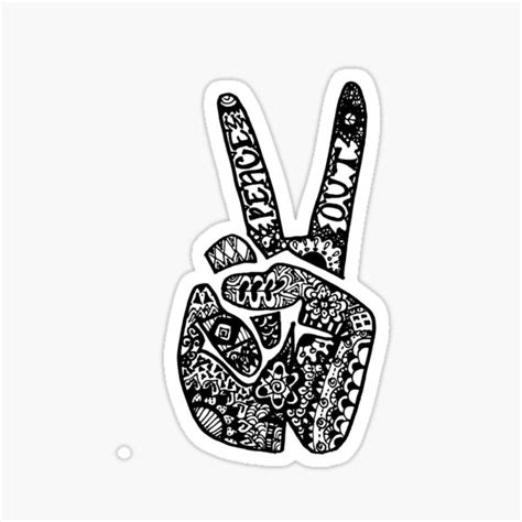 "Hand Drawn Peace Out Sign" Sticker by alexavec | Redbubble