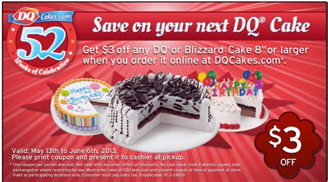 Dairy Queen Coupons: Save $3 on Any DQ Cake Purchase Online! - Hot ...