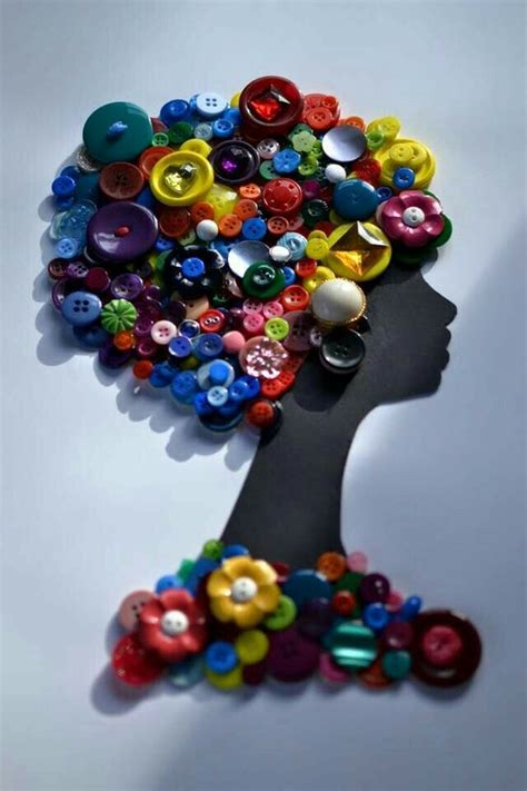 art of button #buttons | Button crafts, Button art, Button creations