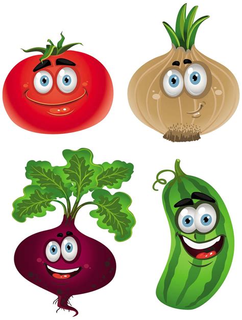 Fruit And Vegetables Drawings | Clipart Panda - Free Clipart Images | Vegetable cartoon, Funny ...