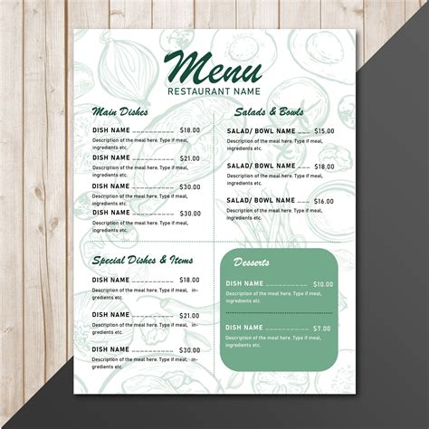 Simple Restaurant Menu Template | ubicaciondepersonas.cdmx.gob.mx