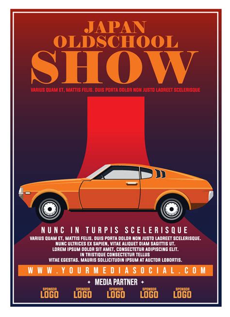 Vintage car show poster template :: Behance