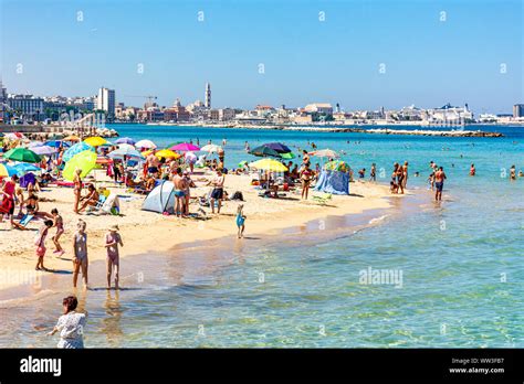 Italy, Bari, view of people on the beach Stock Photo - Alamy