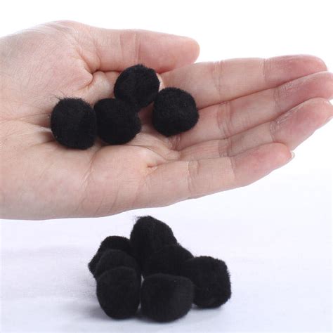 Black Craft Pom Poms - Pom Poms - Kids Crafts - Craft Supplies - Factory Direct Craft