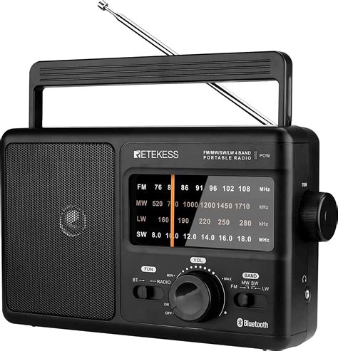 Amazon.com: Retekess TR626 Portable AM FM Radio with Bluetooth, Plug in ...