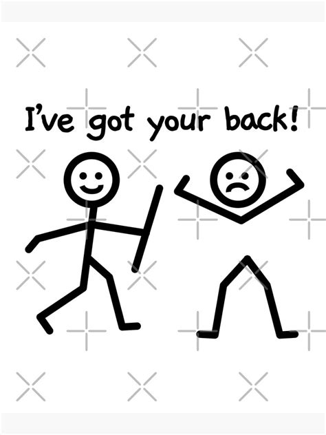 "I've Got Your Back Funny Stick Figure Humor" Canvas Print by ...