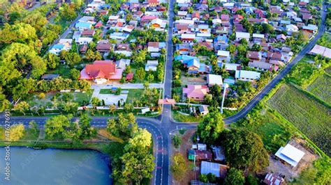 Top view city. Top view town. Top view Landscape. Stock Photo | Adobe Stock